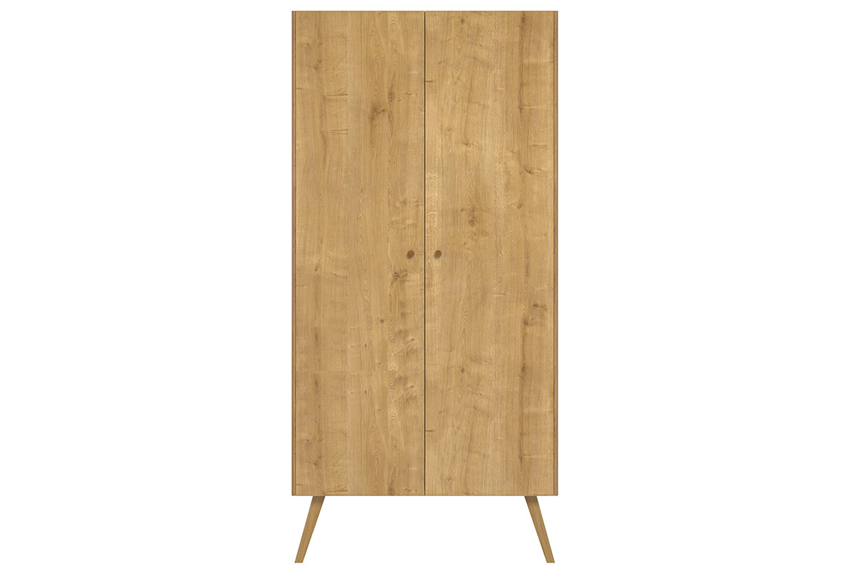 Armoire scandinave finition bois chne clair L100 cm MAHE