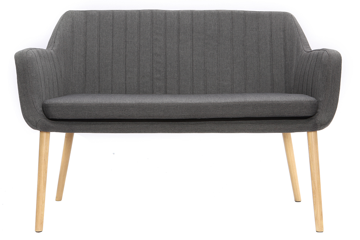 Banquette scandinave 2 places gris anthracite ALEYNA