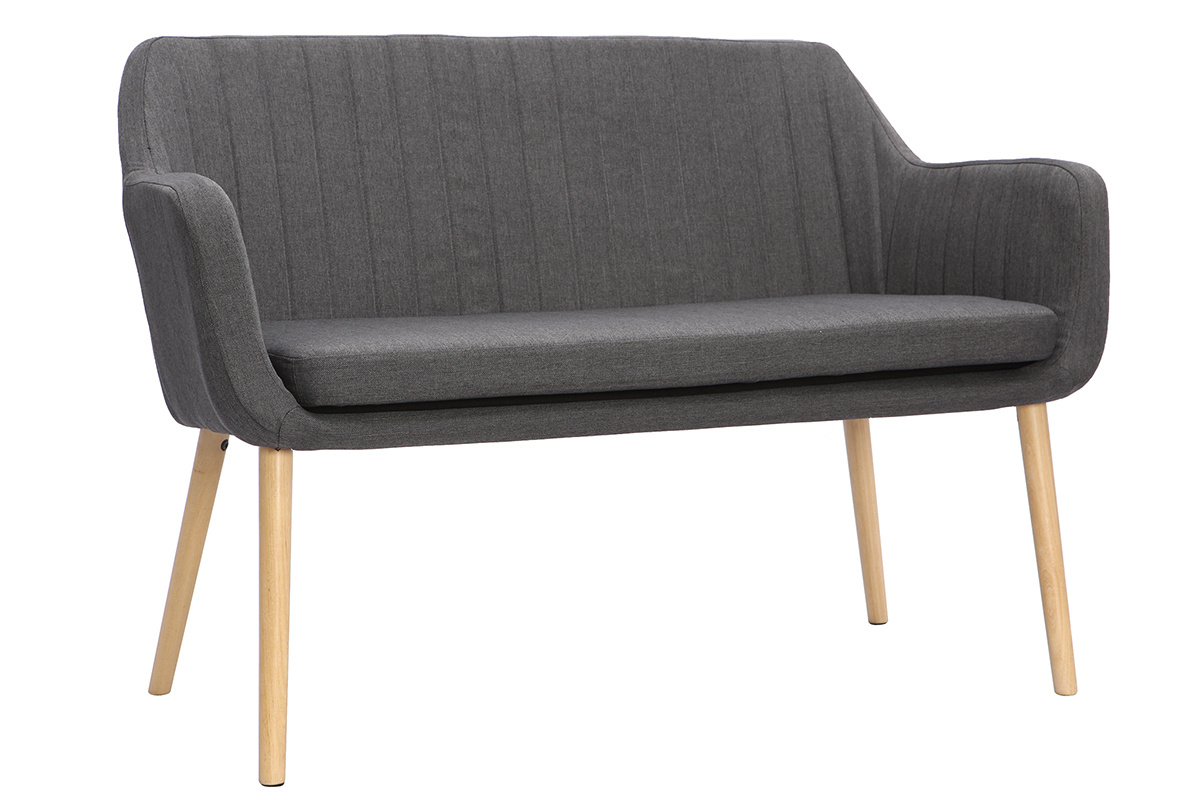 Banquette scandinave 2 places gris anthracite ALEYNA