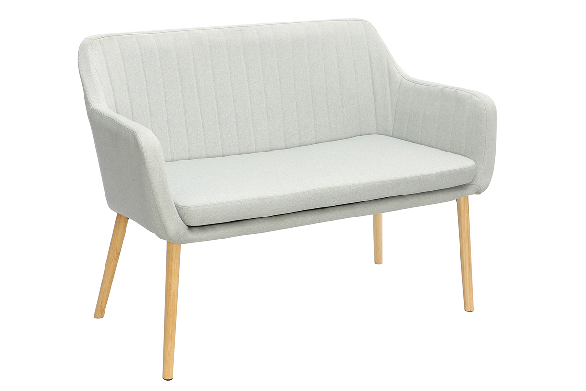 Banquette scandinave 2 places gris clair ALEYNA