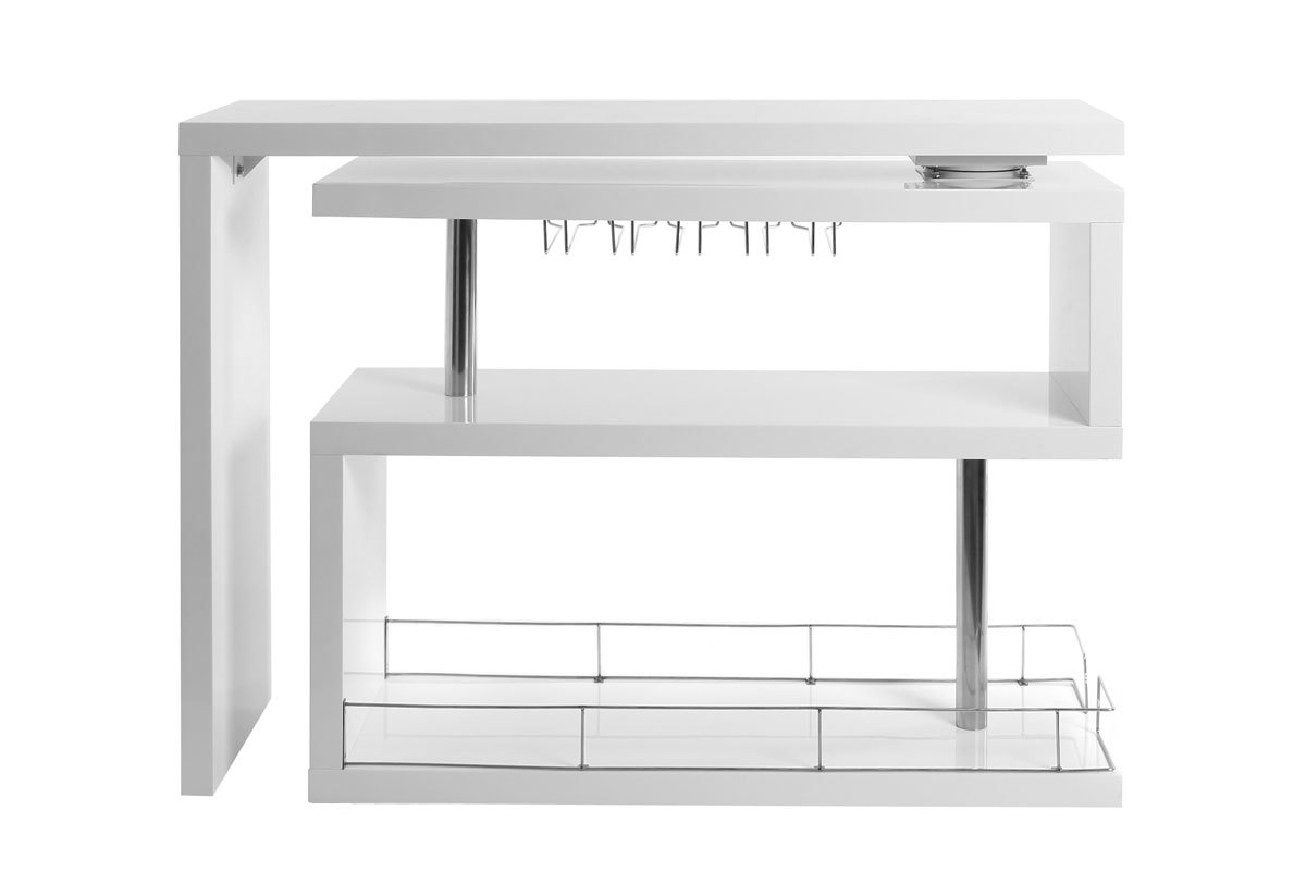 Bar design laqu blanc amovible L140-220 cm MAX