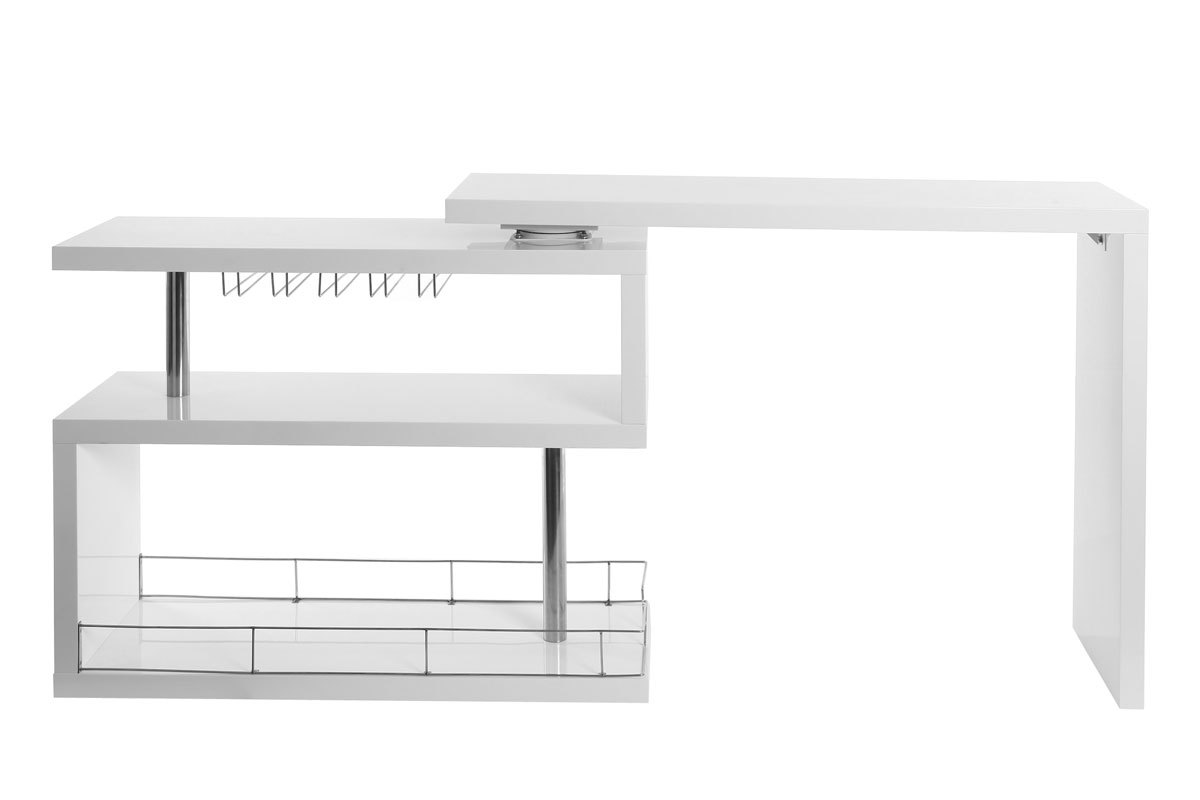 Bar design laqu blanc amovible L140-220 cm MAX