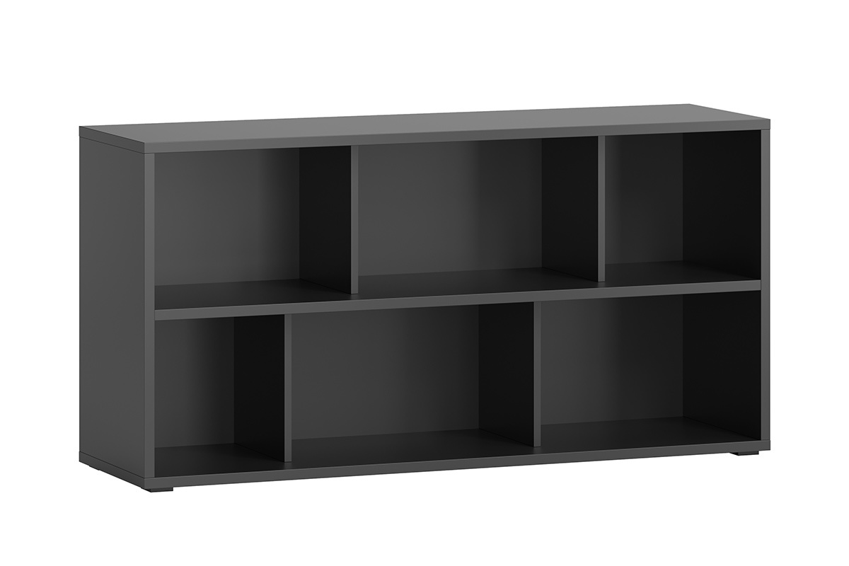 Bibliothque basse noire L140 cm EPURE