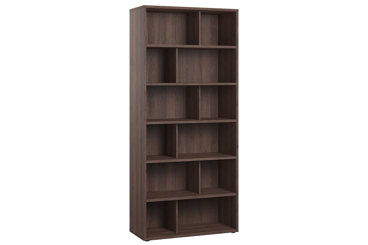 Bibliothque design finition bois fonc noyer L92 cm EPURE