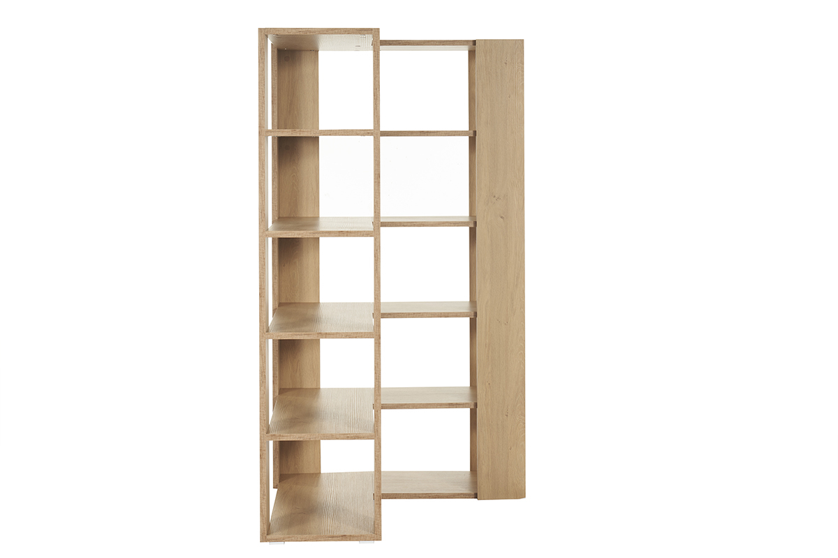 Bibliothque tagre d'angle finition bois clair chne L95 cm MUSSO