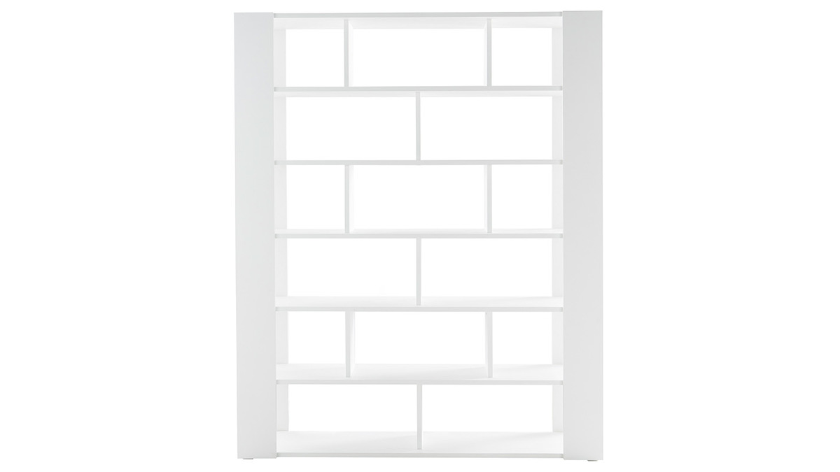 Bibliothque multi casiers design finition bois blanc chne L168 cm MUSSO