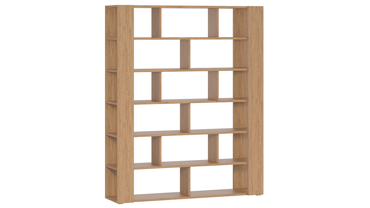 Bibliothque multi casiers design finition bois clair chne L168 cm MUSSO