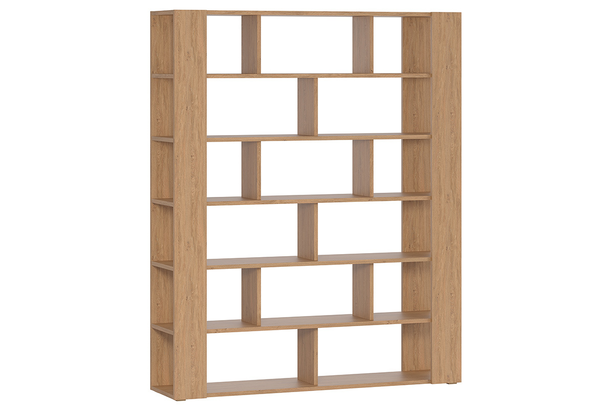 Bibliothque multi casiers design finition bois clair chne L168 cm MUSSO