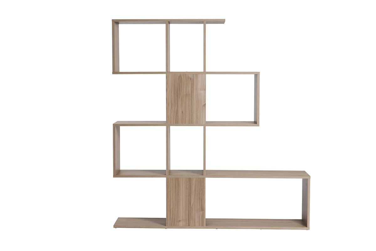 Bibliothque ouverte sparateur design finition bois clair chne L139 cm COMO