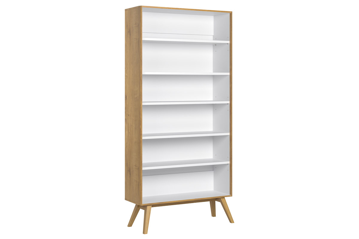 Bibliothque scandinave chne et blanc L101 cm POTTER