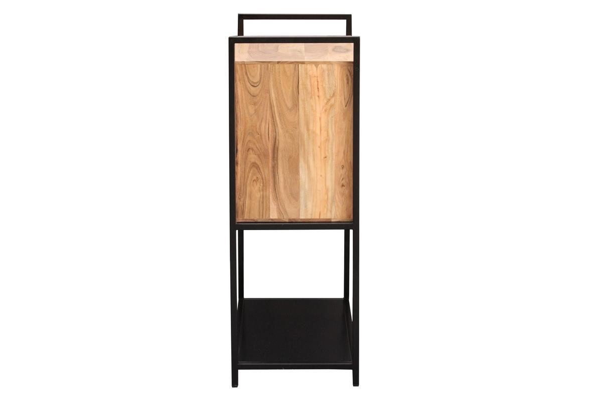 Buffet haut en bois massif et mtal noir 2 portes L85 cm ARTHUS