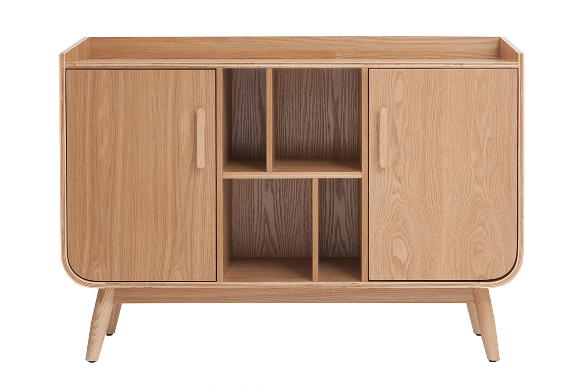 Buffet scandinave en bois clair 2 portes L122 cm HALLEN