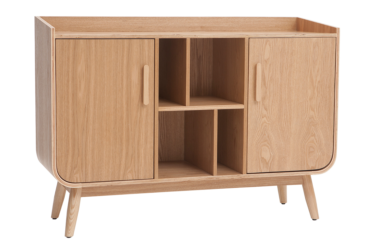 Buffet scandinave en bois clair 2 portes L122 cm HALLEN