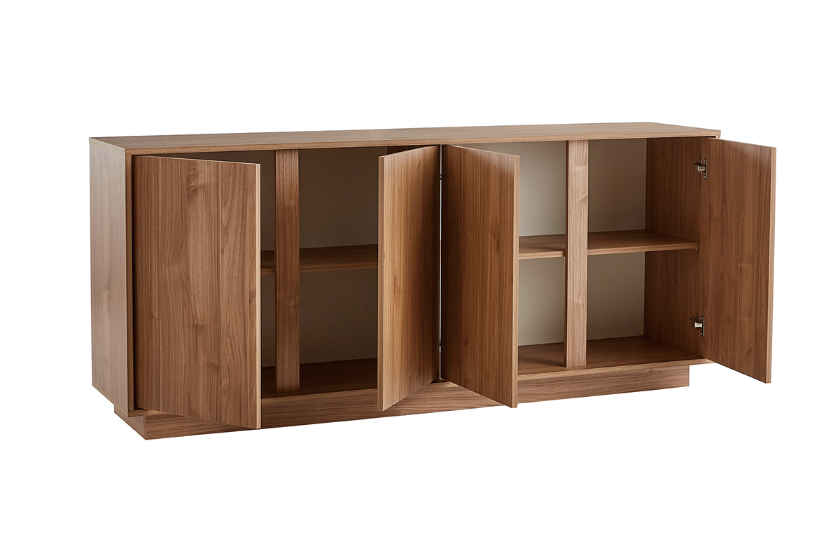 Buffet scandinave finition bois chne 4 portes L180 cm COMO