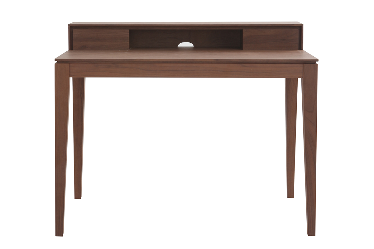 Bureau avec rangements bois fonc noyer L110 cm SEKRET