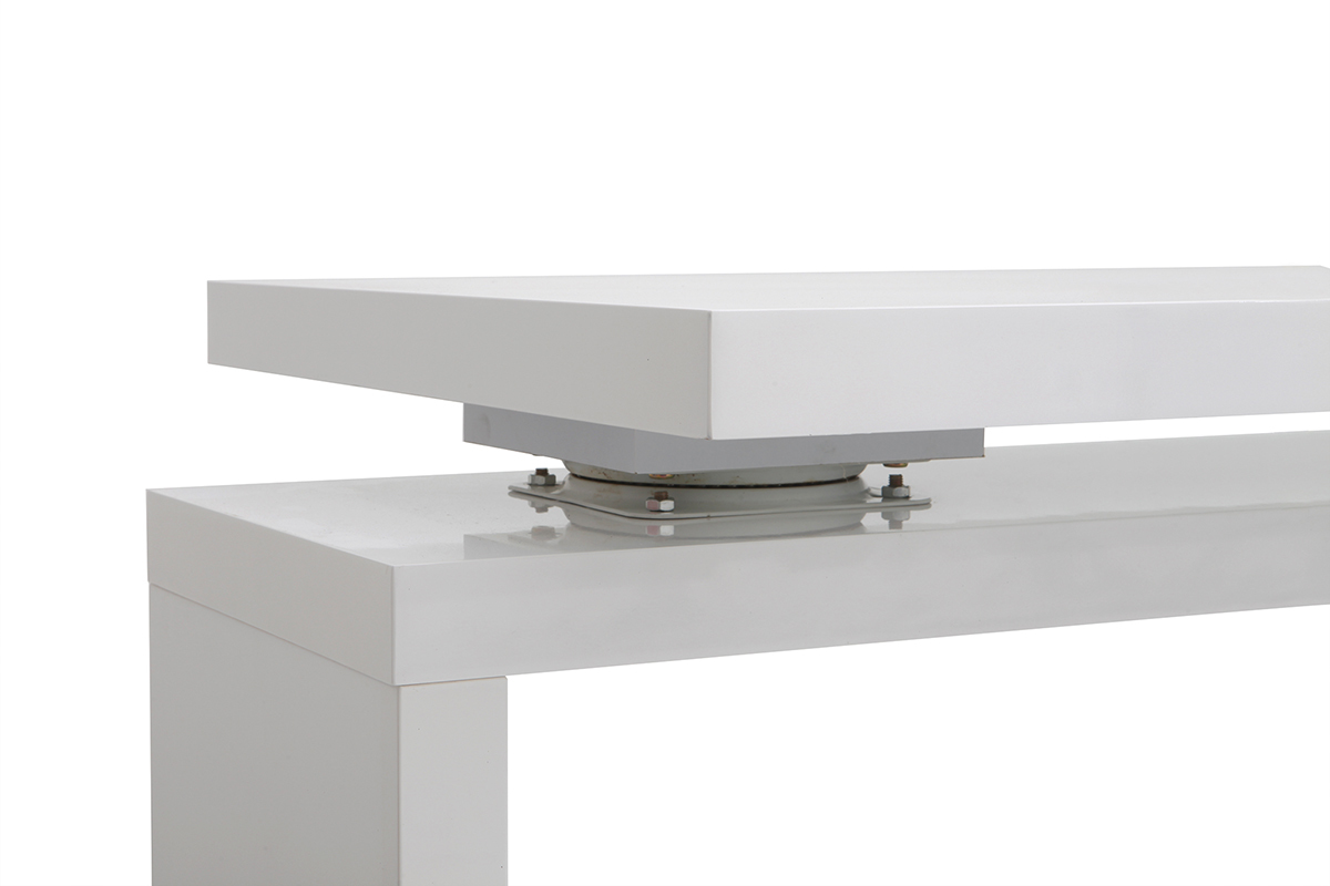 Bureau modulable design avec rangements blanc laqu L140-218 cm MAX