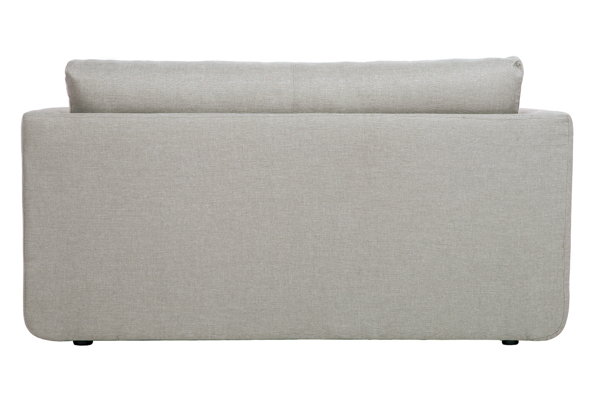 Canap convertible 2 places en tissu gris clair LEON