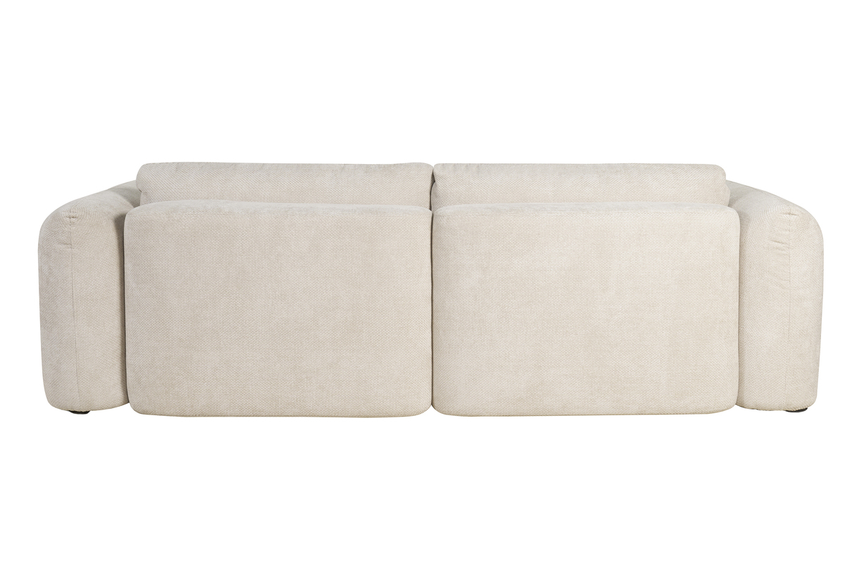 Canap convertible avec coffre 4 places en tissu velours chenille beige CRUSH