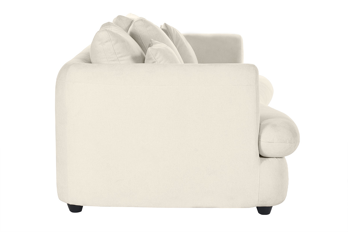 Canap convertible dhoussable 3-4 places design haricot en tissu effet velours beige clair SACHA