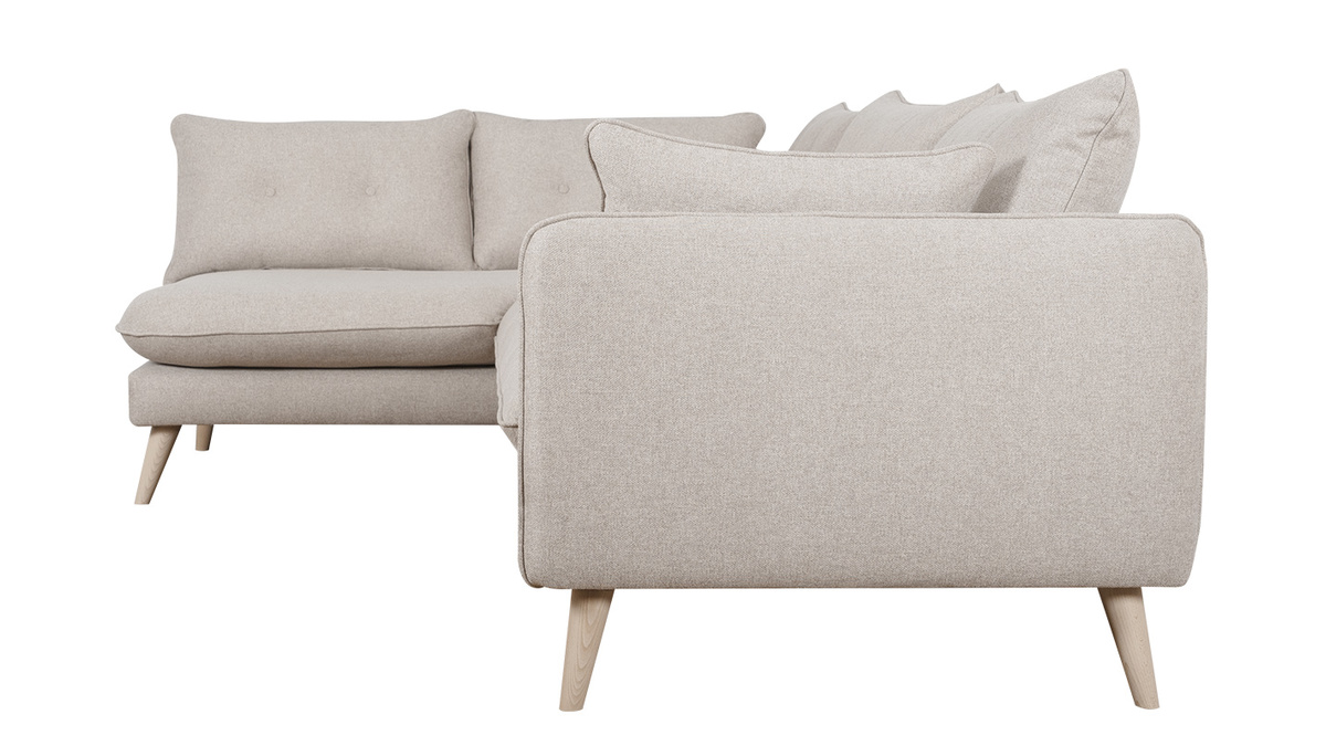 Canapé d'angle de luxe, 5 places argo blanc, angle gauche - Mobilier Privé