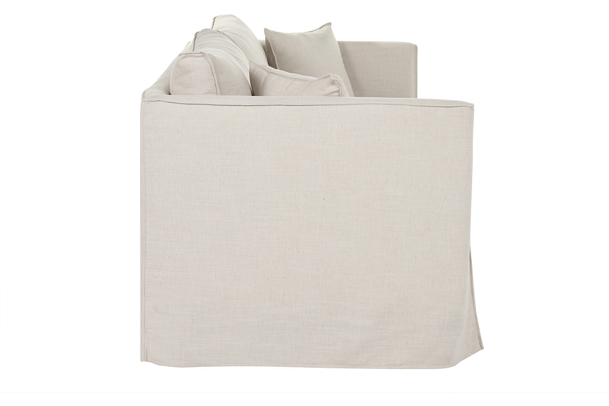 Canap dhoussable 4-5 places en tissu beige ADELE