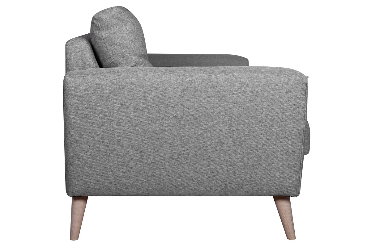 Canap scandinave 3 places en tissu gris et bois clair BEAUBOURG