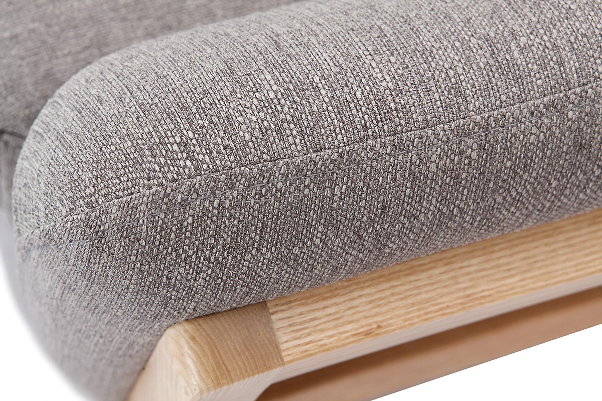 Canap scandinave 3 places en tissu gris et bois clair YOKO