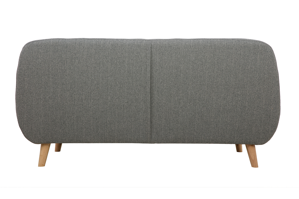 Canap scandinave dhoussable 3 places en tissu gris clair et bois clair YNOK