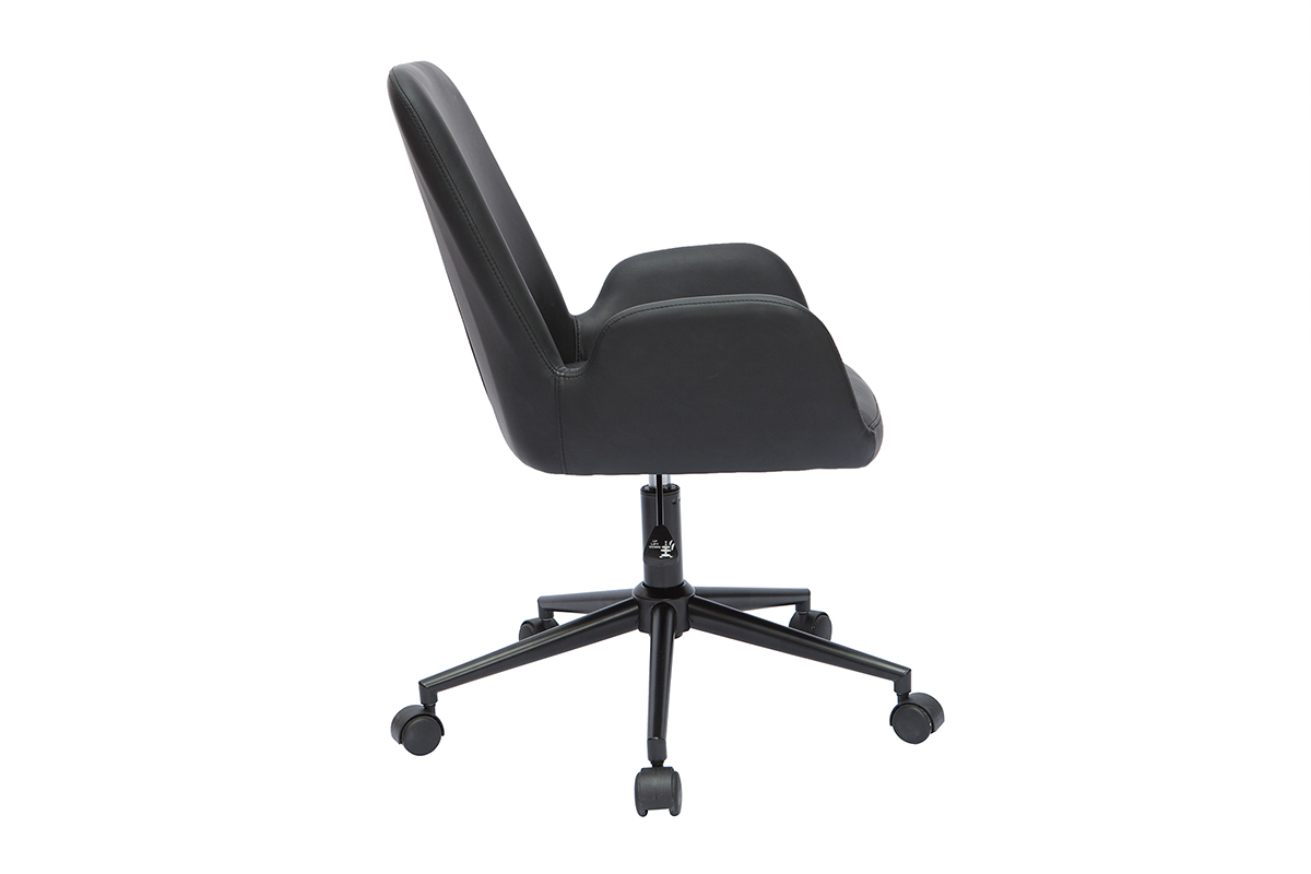 Chaise de bureau  roulettes noire ALBAN