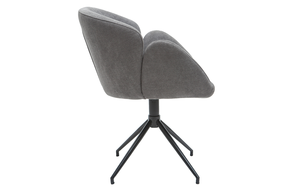 Chaise design en tissu effet velours gris RHAPSODY