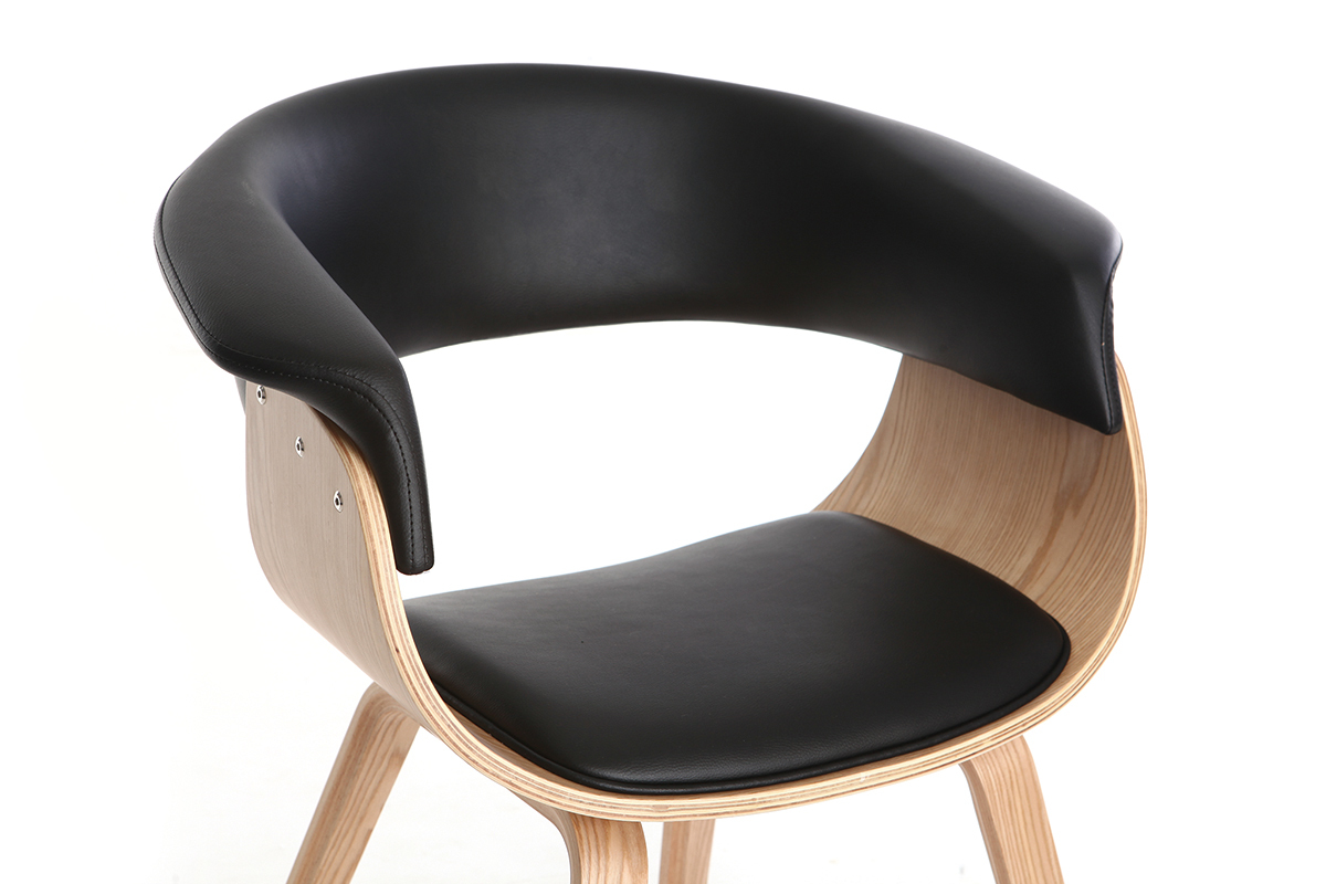 Chaise scandinave noir et bois clair OKTAV