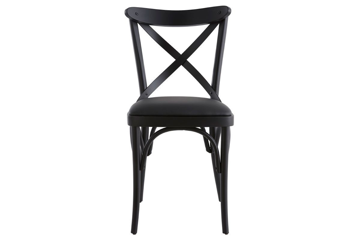 Chaises bistrot en bois noir (lot de 2) MARCEL