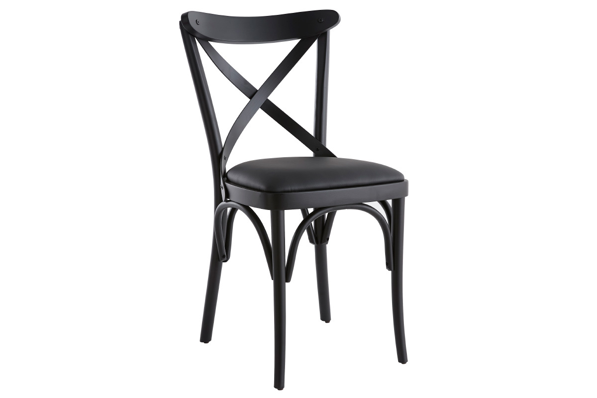 Chaises bistrot en bois noir (lot de 2) MARCEL