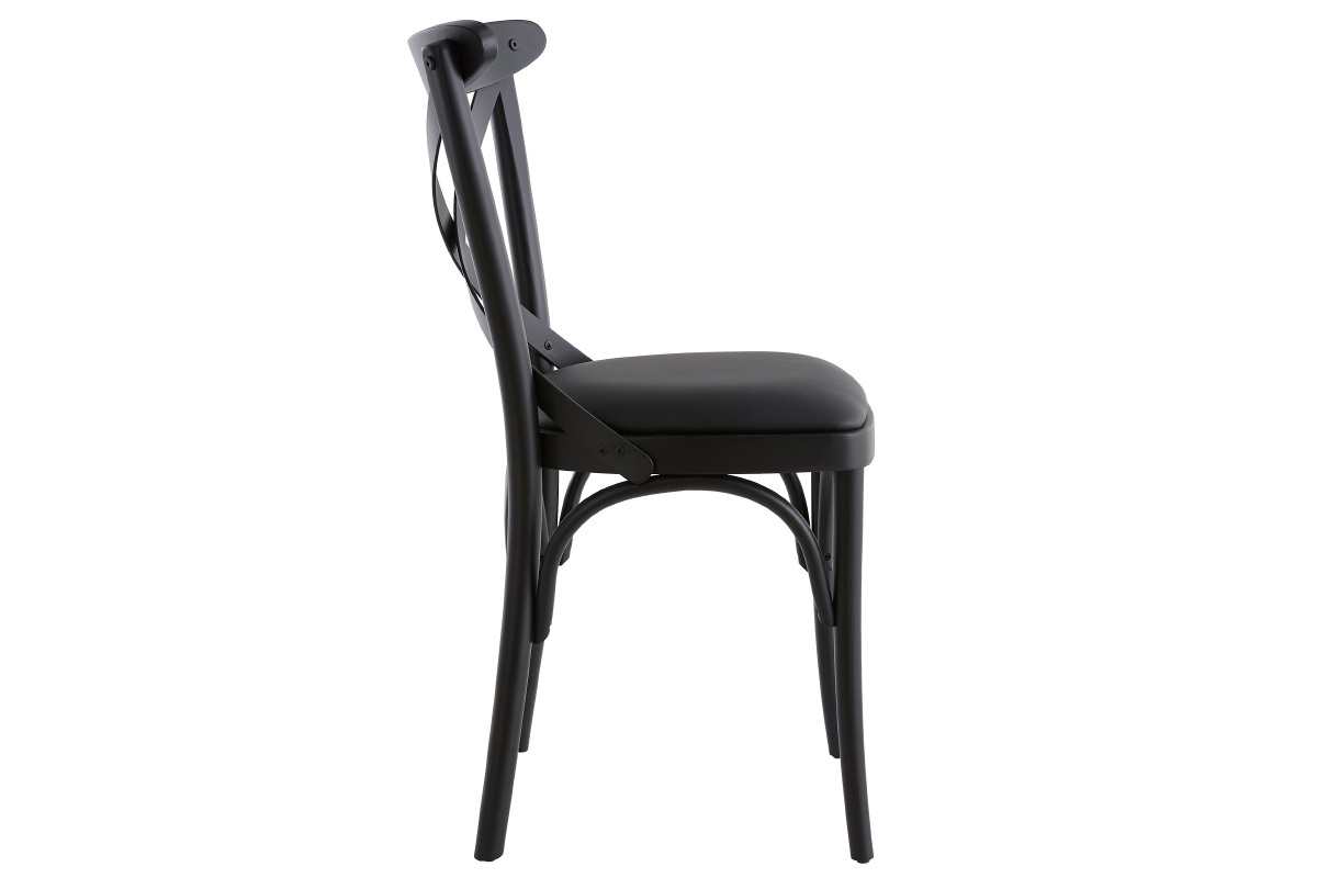 Chaises bistrot en bois noir (lot de 2) MARCEL