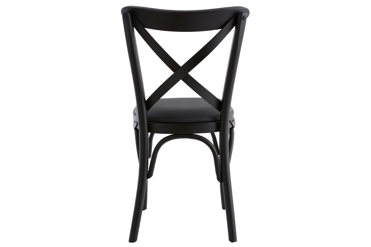 Chaises bistrot en bois noir (lot de 2) MARCEL