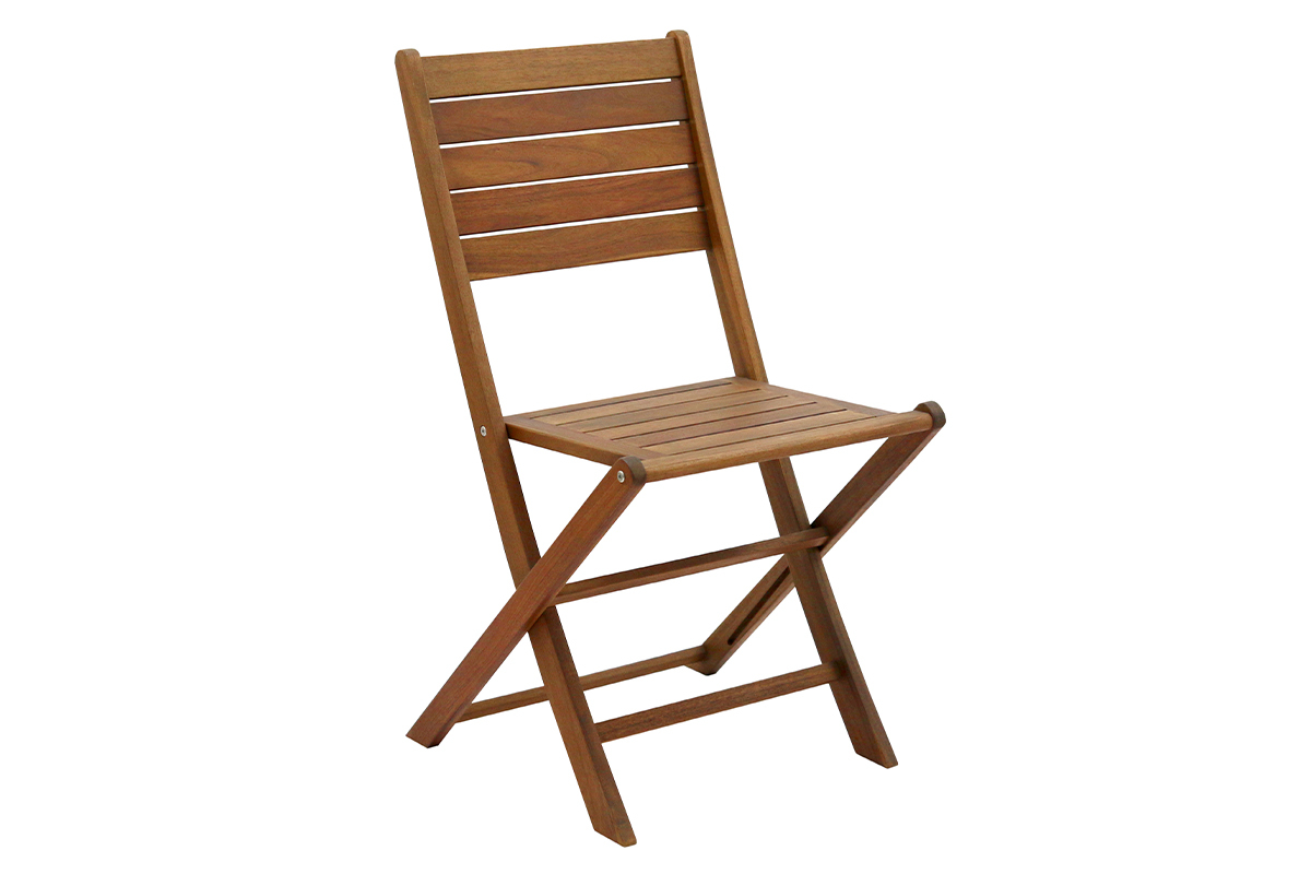 Chaises de jardin pliantes en bois massif (lot de 2) CANOPEE