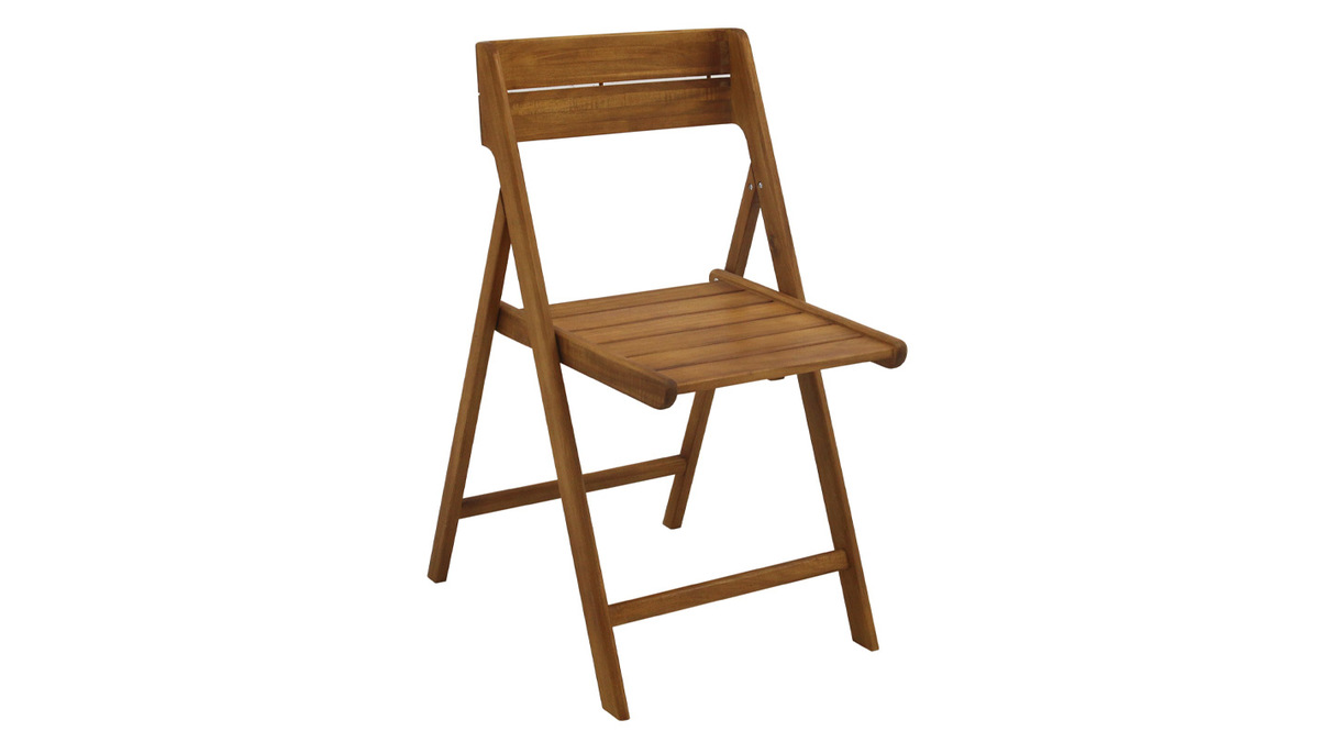 Chaises de jardin pliantes en bois massif (lot de 2) DIEGO