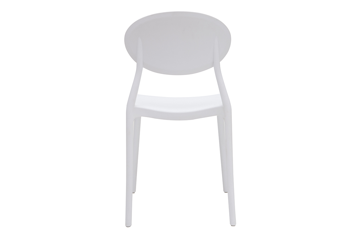 Chaises design empilables blanches intrieur - extrieur (lot de 2) ANNA