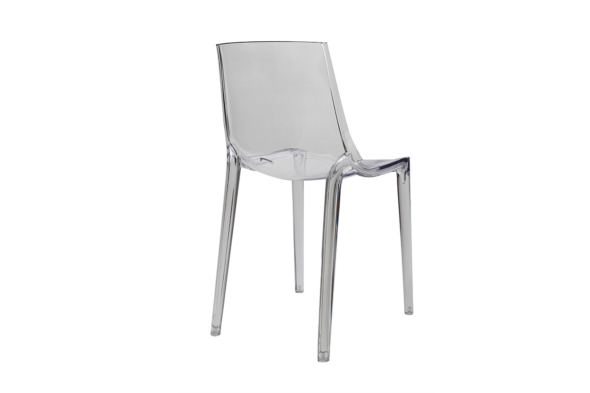 Chaises design empilables transparentes intrieur - extrieur (lot de 2) YZEL