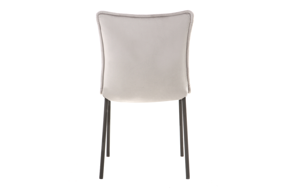 Chaises design en tissu velours gris (lot de 2) SOLACE