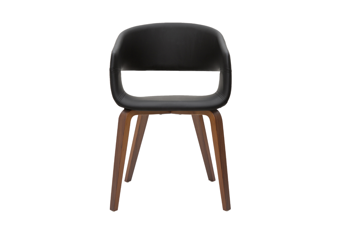 Chaises design noir et bois fonc (lot de 2) SLAM