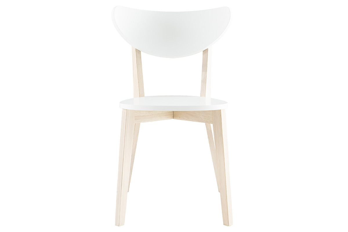 Chaises scandinaves blanc et bois clair (lot de 2) LEENA