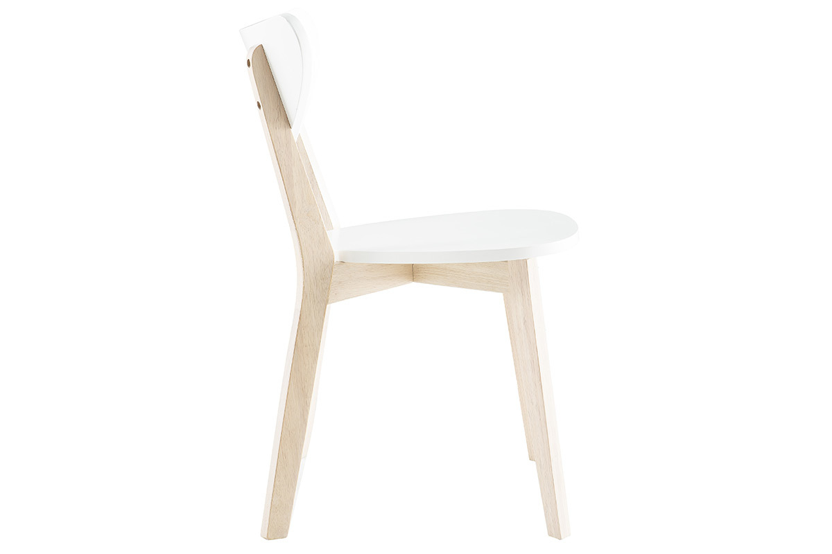 Chaises scandinaves blanc et bois clair (lot de 2) LEENA