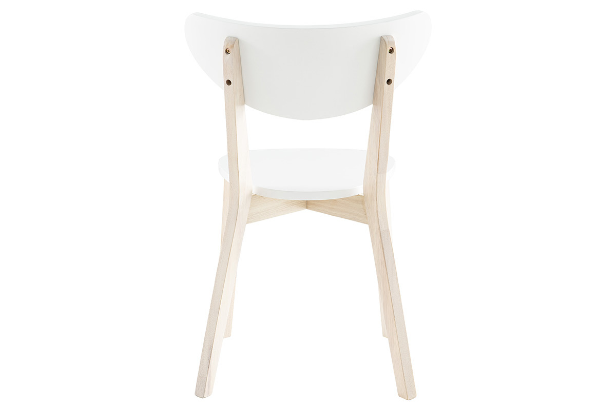 Chaises scandinaves blanc et bois clair (lot de 2) LEENA