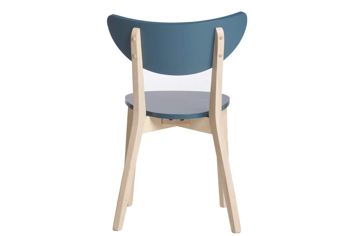 Chaises scandinaves bleu et bois clair (lot de 2) LEENA