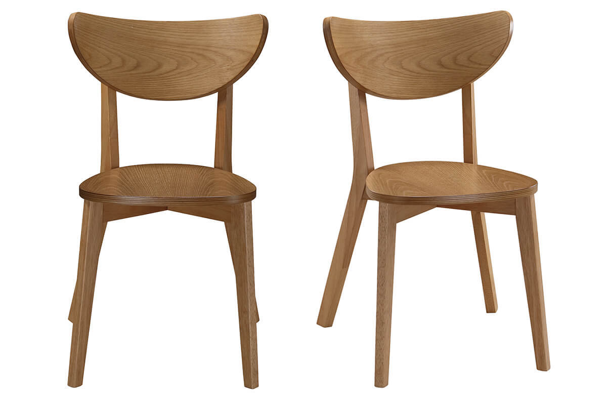 Chaises scandinaves bois clair (lot de 2) LEENA