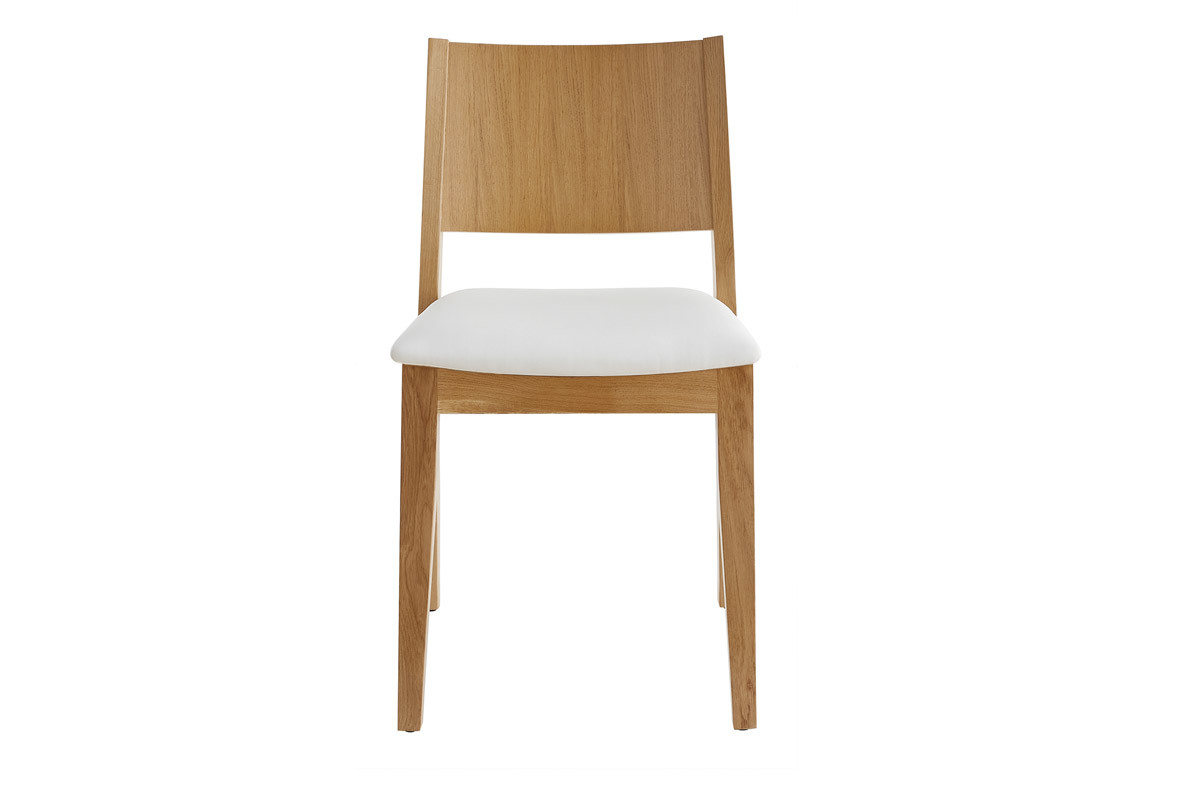 Chaises scandinaves empilables en bois clair chne et blanc (lot de 2) MELVIL