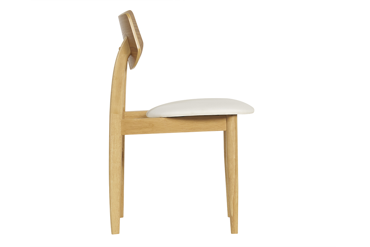 Chaises scandinaves en bois clair et blanc (lot de 2) ELION