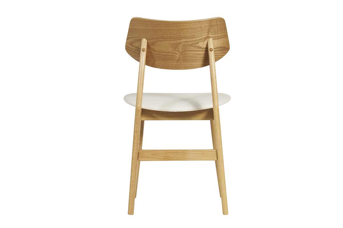 Chaises scandinaves en bois clair et blanc (lot de 2) ELION