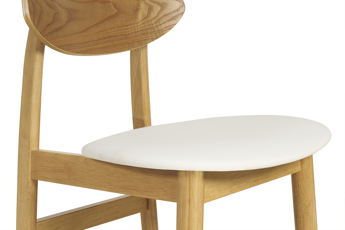 Chaises scandinaves en bois clair et blanc (lot de 2) ELION